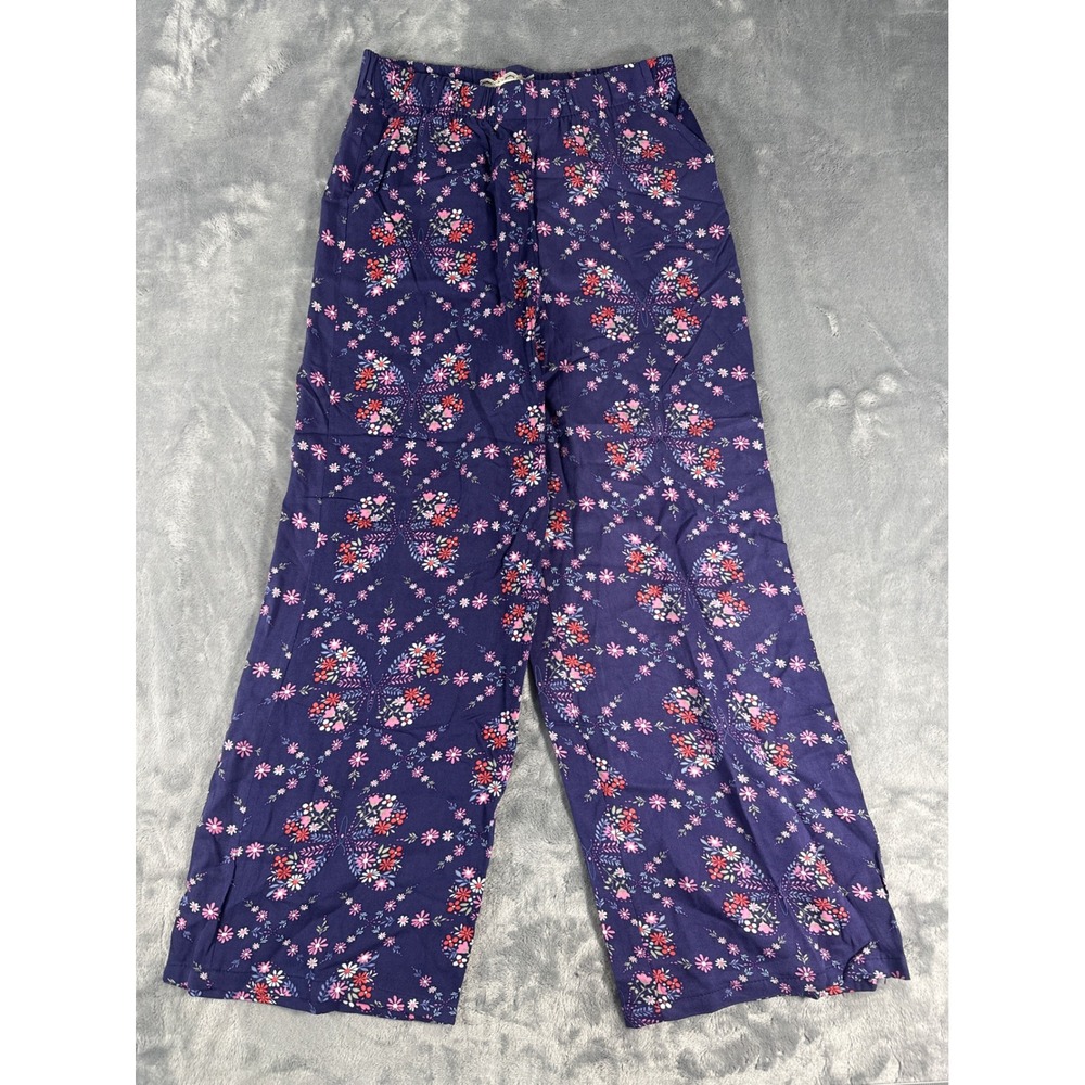 btween Girls Purple Floral Wide Leg Pants Size 8 NWT Butterfly Print Casual